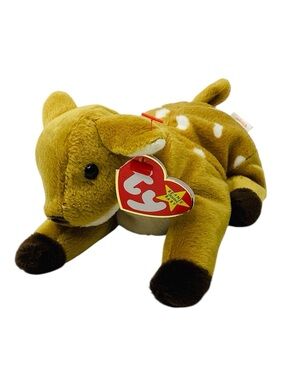 🐵 TY “Whisper” Beanie Baby Fawn Plush Deer - NWT